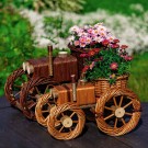 Blomsterkurv Traktor | mørk naturpil | 50x25x32cm  thumbnail