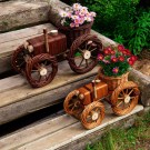 Blomsterkurv Traktor | mørk naturpil | 50x25x32cm  thumbnail