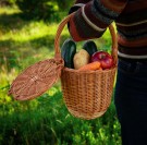 Kurv m/lokk Janne | flettet av pil | ø21cm  thumbnail