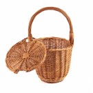 Kurv m/lokk Janne | flettet av pil | ø21cm  thumbnail