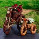 Blomsterkurv Sykkel | mørk naturpil | 50x27x40cm  thumbnail